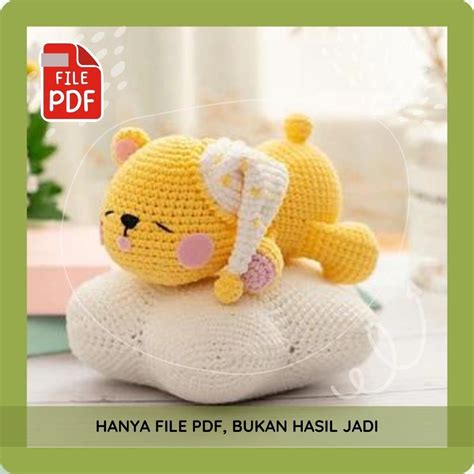 Jual Beruang tidur di awan Pola Boneka Lucu | Cute sleepy bear Cloude | IBUK-EBOOK | AMIGURUMI ...