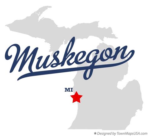 Map of Muskegon, MI, Michigan