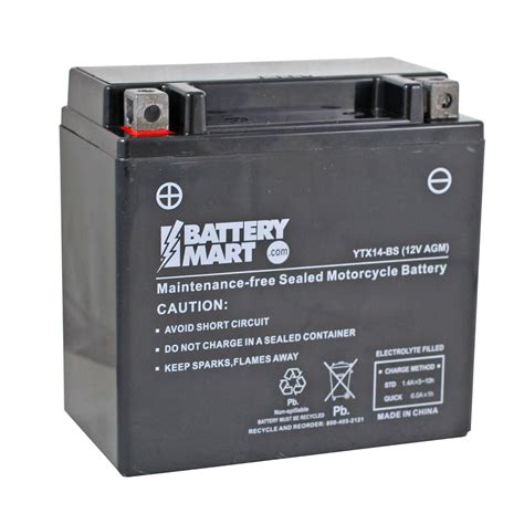 YTX14-BS AGM Maintenance Free Battery | Battery Mart