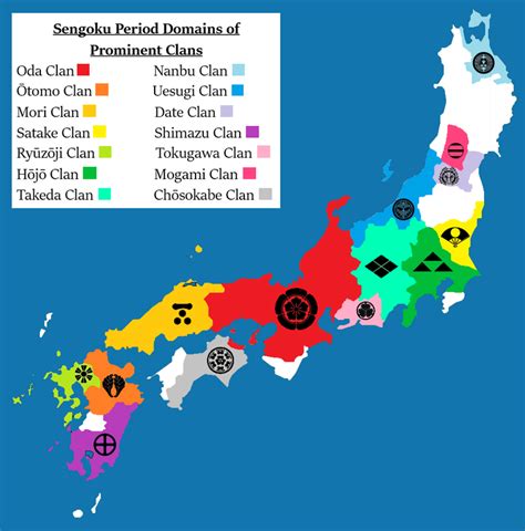 Japanese clan domains during the Sengoku Period (~1580) : MapPorn ...