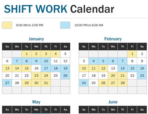 shift work calendar template excel Off 68%