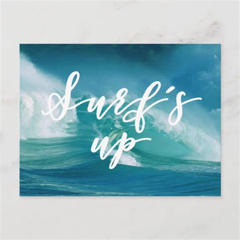 Surf's Up | Fun Typography & Quote Postcard | Zazzle