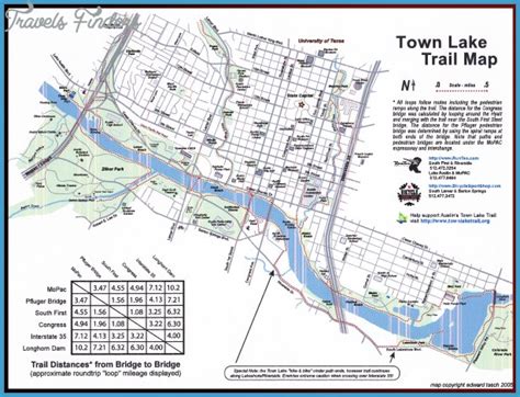 Lady Bird Lake Hike And Bike Trail Map - TravelsFinders.Com