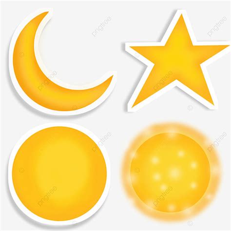 Bulan Bintang PNG Picture, Stiker Bulan Bintang Gold, Stiker, Bulan ...