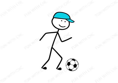 Soccer Player Svg, Stick Figure Soccer Boy, Football Player Svg, Sports Clipart, Soccer Gift for ...