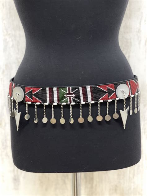 Beaded belt 1 multi size Velcro closure - Anna Trzebinski