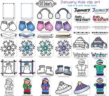 January Kids - Winter and Snow Fun Clip Art by DJ Inkers | TPT