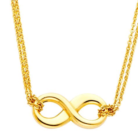 14K Yellow Gold Infinity Necklace