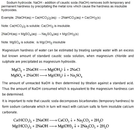 Is NaOH is used to remove the permanent hardness of water?