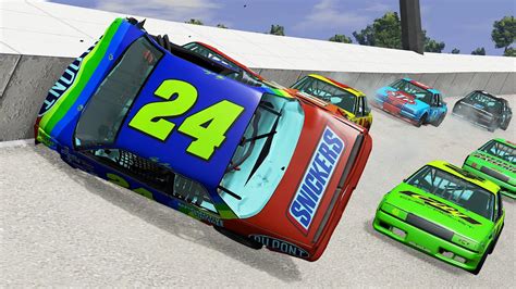 NASCAR Racing Crashes #51 | BeamNG Drive - YouTube