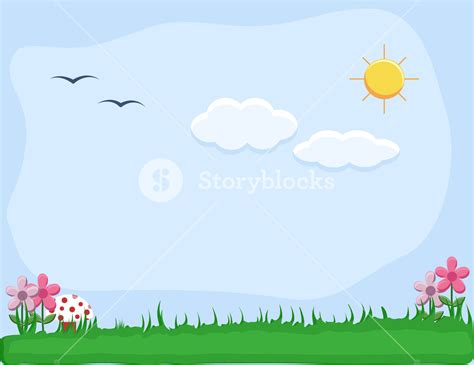 Grassline - Outdoor- Cartoon Background Vector Royalty-Free Stock Image - Storyblocks