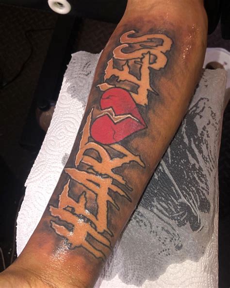 HEARTLESS 💔 Black People Tattoos, Arm Tattoos Black, Red Ink Tattoos ...