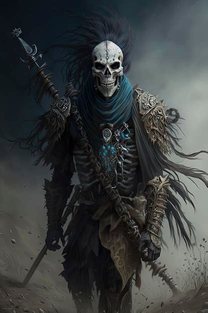 Premium Photo | Epic matte painting of a skeleton warrior dnd character ...