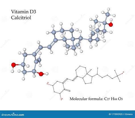 Vitamin D3 Calcitriol - 3d Illustration of Molecular Structure Stock ...