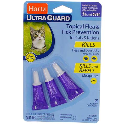 Hartz UltraGuard Topical Flea and Tick Prevention Treatment for Cats & Kittens, 3 Treatments ...