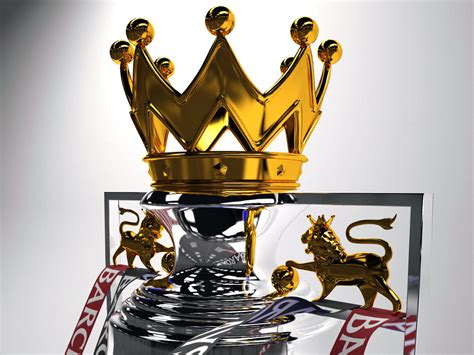 english premier league trophy 3d model