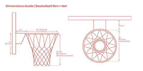 Basketball Rims & Nets Dimensions & Drawings | Dimensions.Guide