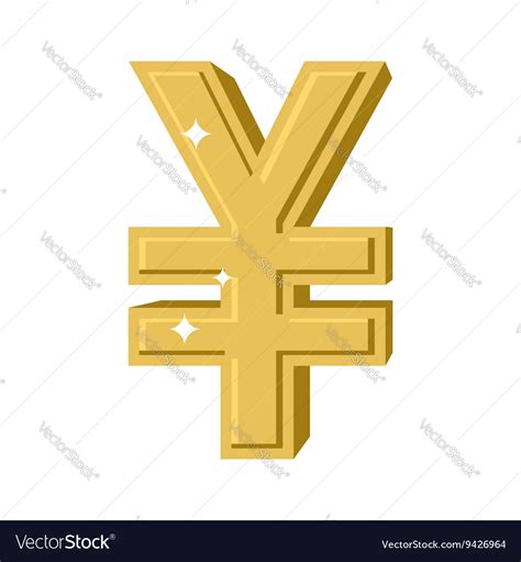 Golden chinese yen symbol of money in china cash Vector Image