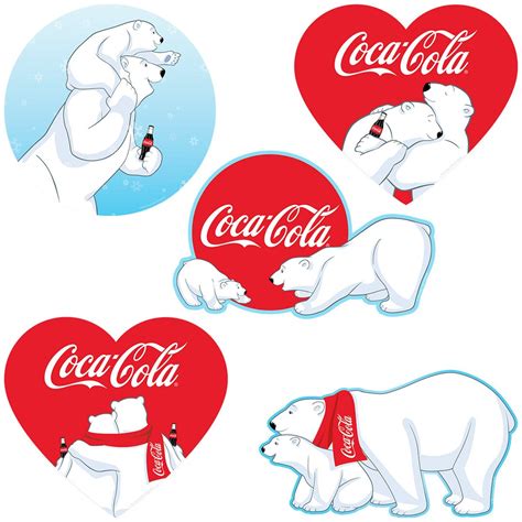 Coca-cola Polar Bear Love and Hugs Vinyl Sticker Set of 5 Love - Etsy