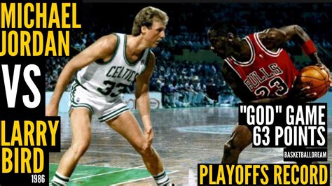 Michael Jordan | 63 Points ''GOD" Game | Playoff RECORD vs Larry Bird Celtics 1986 ...