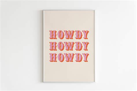 Howdy Howdy Printable Wall Art3d Font Printtrendy Wall - Etsy UK