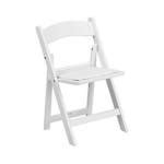 White Resin Padded Chairs – Art Pancake Party & Wedding Rental