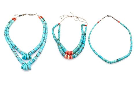 Lot - 3PC VINTAGE NATIVE AMERICAN TURQUOISE NECKLACES