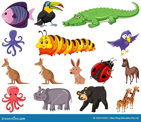 Set of Various Animals Cartoon Stock Vector - Illustration of mammal ...