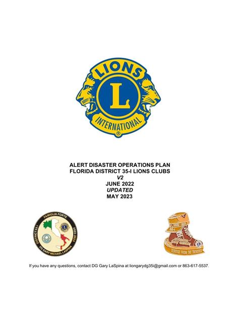 Disaster Relief Manual | Lions District 35 I | FL