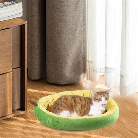 TG-PB065 Avocado Shaped Pet Dog Bed Cat Bed Soft Plush Round Pet Bed