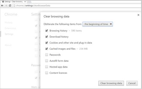 Clearing Cache in Google Chrome : Support