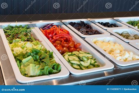 Salad buffet, catering stock image. Image of lunch, bowl - 114285071