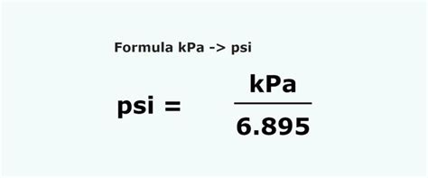 Kilopascal (Kpa) to Psi (pound per square inch) Pressure conversion ...