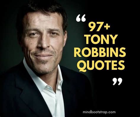 a man in a black suit and white shirt with the words tony robinson quotes on it