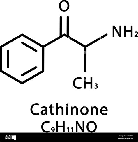 Cathinone molecular structure. Cathinone skeletal chemical formula. Chemical molecular formula ...