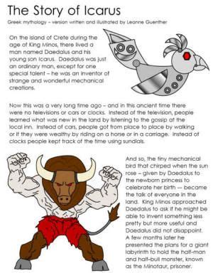 Greek myth - Icarus and Daedalus | Greek myths for kids, Greek myths ...