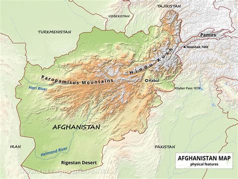 Afghanistan Physical Map