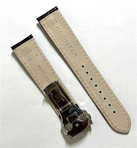 Hamilton 20mm Black Leather Watch Band Strap | WATCHBAND EXPERT