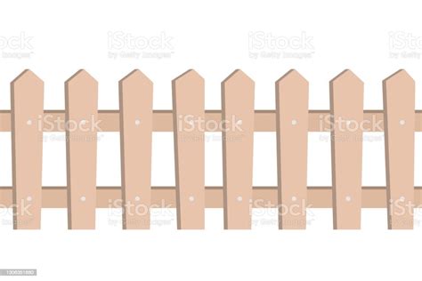 Wooden Fence Seamless Pattern On White Background Cartoon Vector ...