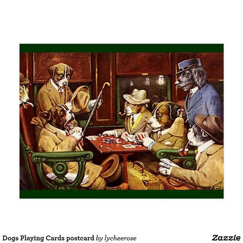 Dogs Playing Cards postcard | Zazzle | Dogs playing poker, Digital art prints, Dogs playing pool