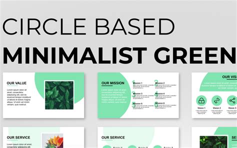 Circle Based Minimalist Green Presentation PowerPoint template