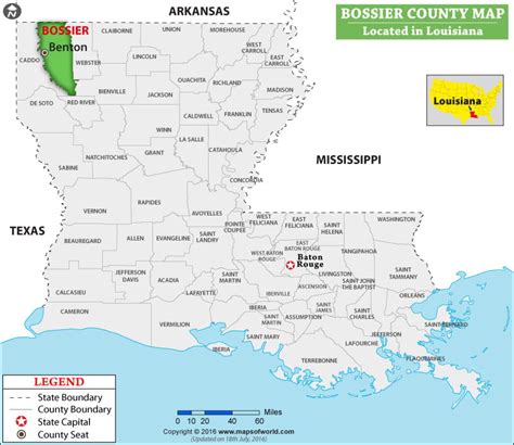 Bossier Parish Map, Louisiana