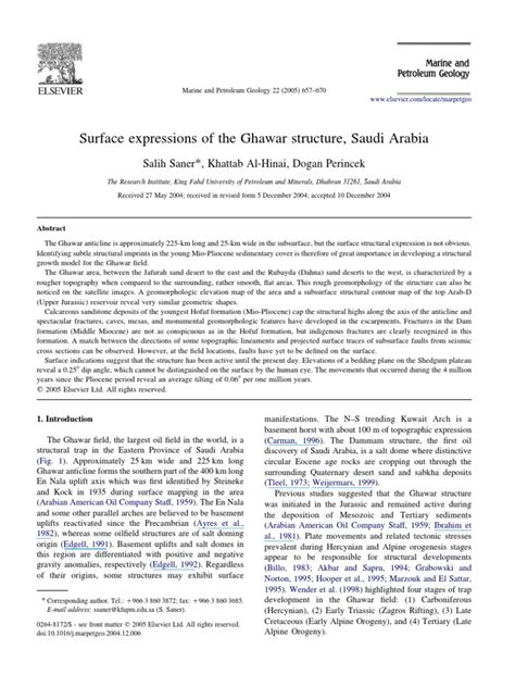 Surface Expressions of The Ghawar Struct PDF | PDF | Fault (Geology ...