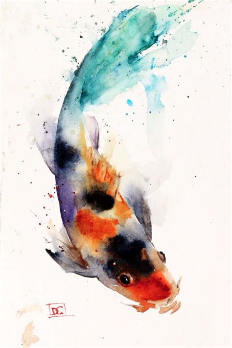 KOI Watercolor Fish Print Koi Art Koi Painting by Dean - Etsy