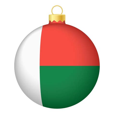 Christmas tree ball with Madagascar flag. Icon for Christmas holiday ...