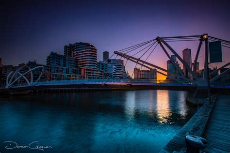 Seafarers Bridge Yarra River Melbourne sunrise, Australia