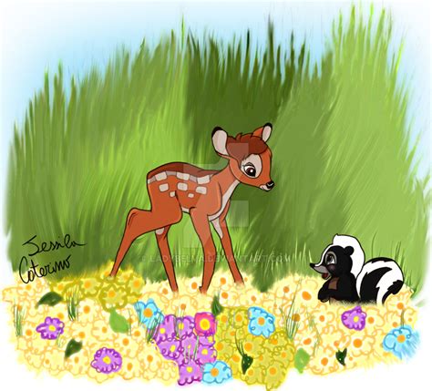 Bambi and Flower by LadyBelva on DeviantArt