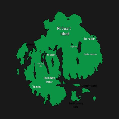 Bar Harbor Map - Bar Harbor - T-Shirt | TeePublic