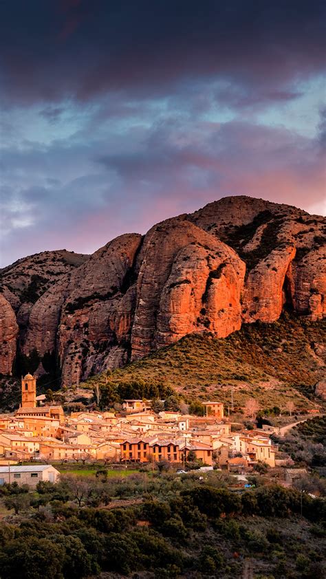 Aguero Spain - Village Of Aguero Beneath The Conglomerate Rock ...