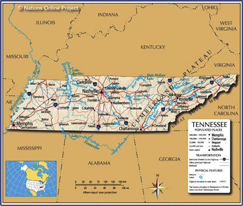 Printable Map Of Tennessee With Cities